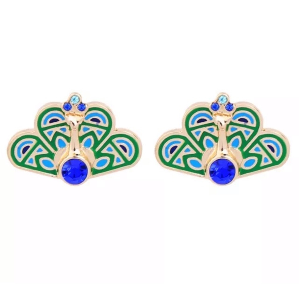 Peacock plume stud Earrings